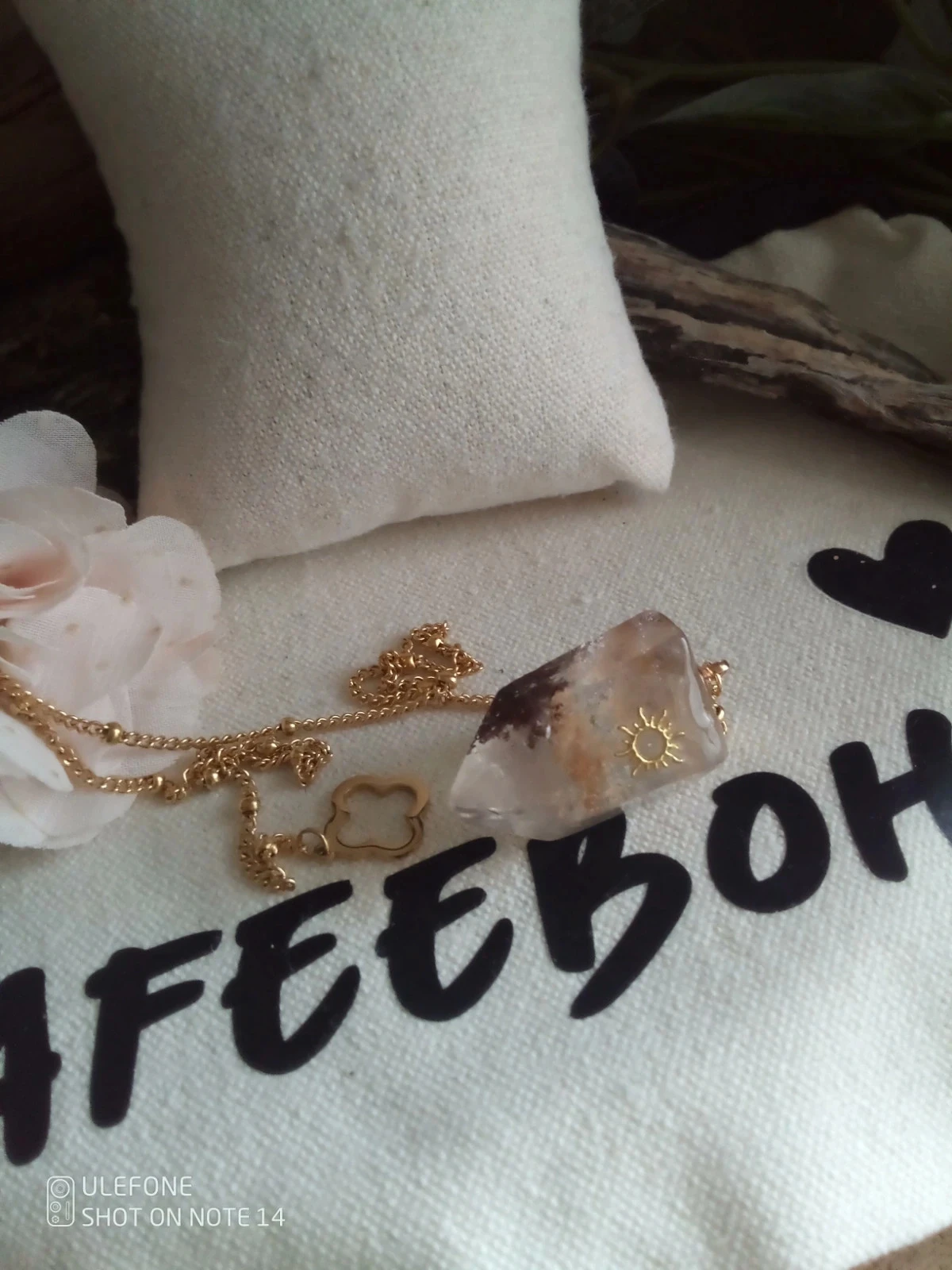 Chaîne de pendule avec pierre naturelle de quartz chlorite – photo 3